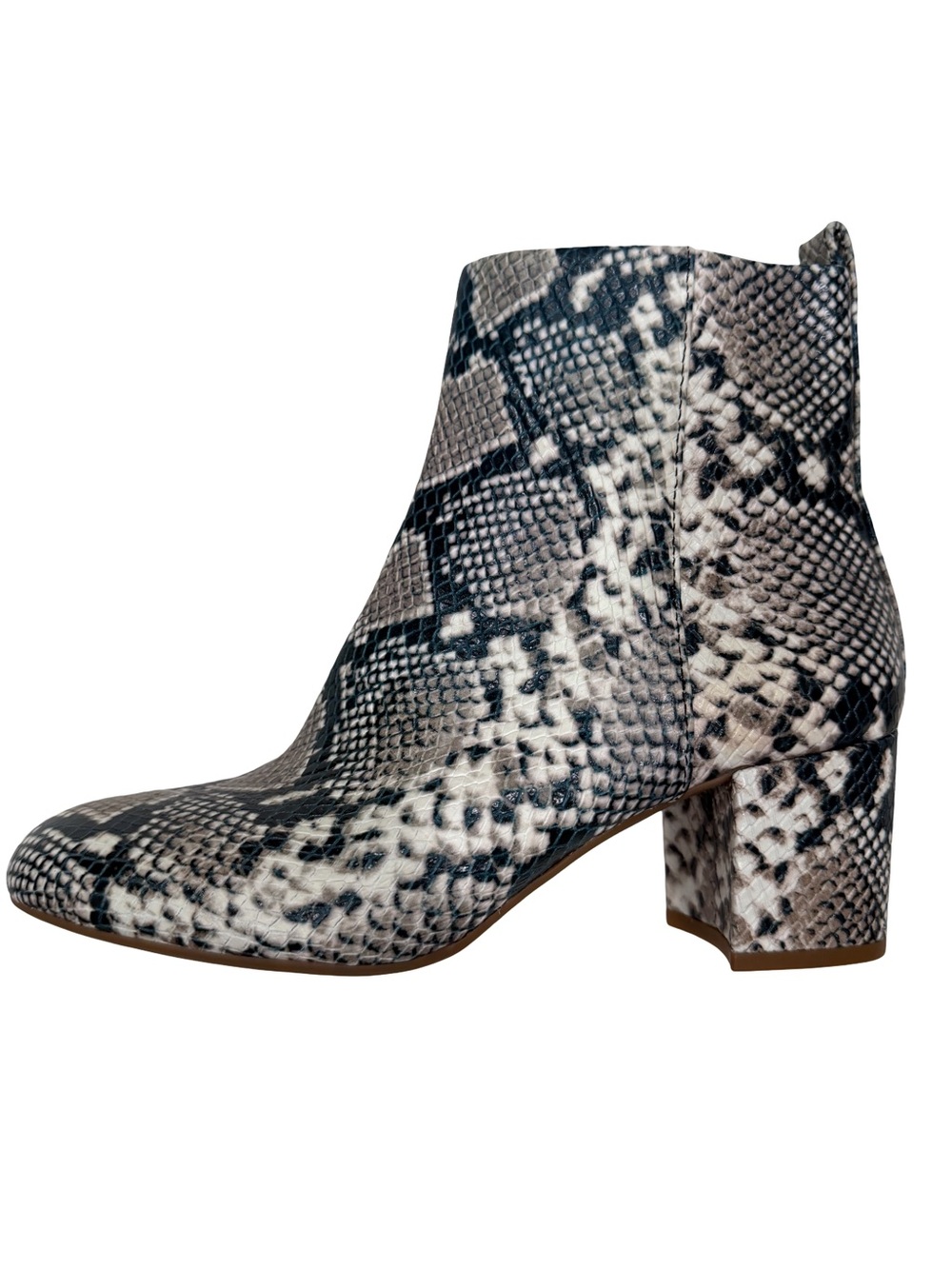 Gianni Bini Snakeskin Print Ankle Boot - Black & Cream